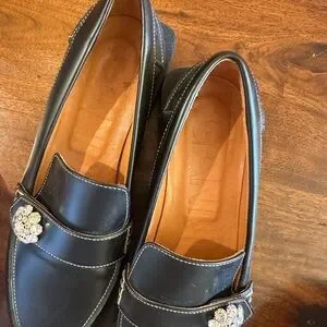 Ganni | Shoes | Ganni Black Loafers With Crystal Detail  display picture 1